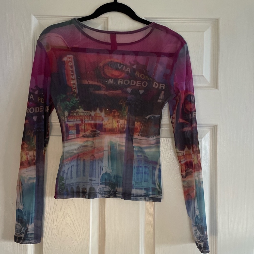 Cute Vintage Mesh Studded Long Sleeve